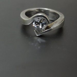 GUC 1.5ct White Pear Moissanite 14K gold ring 6
